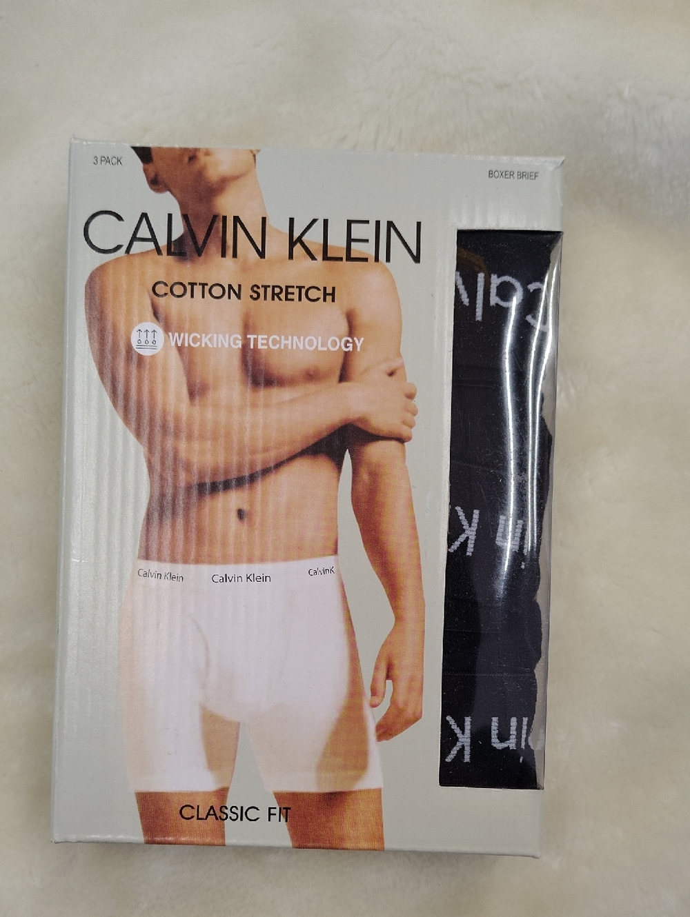 Calvin Klein Black Cotton Stretch Boxer Briefs - Classic Fit (3-Pack)